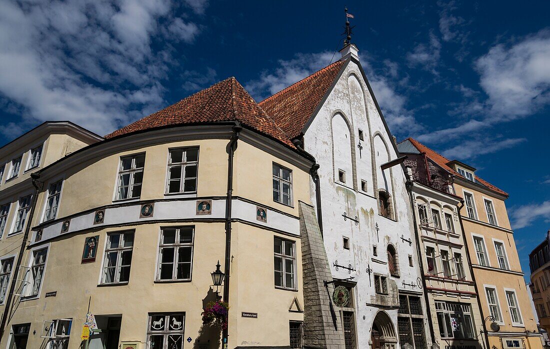 Old Town architecture adjacent to Town Hall Square. Tallinn. Estonia,Baltic States.