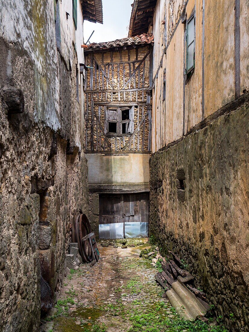 Arquitectura popular. San Martin del Castanar. Sierra de Francia. Salamanca. Castilla Leon. Espana.