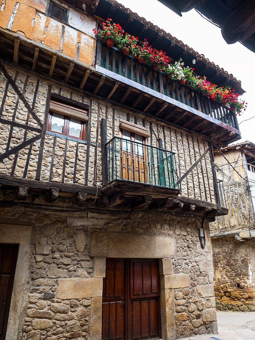 Arquitectura tradicional. San Martin del Castanar. Sierra de Francia. Salamanca. Castilla Leon. Espana.