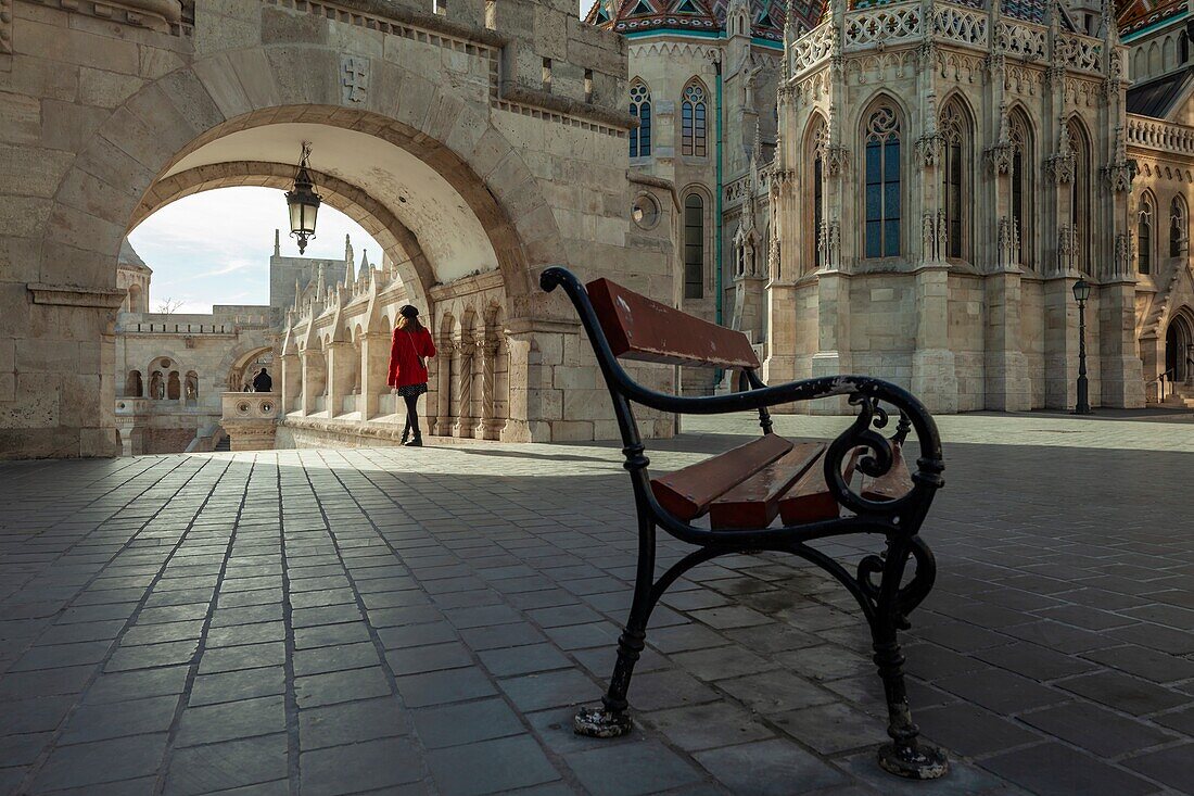 Morning at Fisherman's Bastion in the Castle District of Budapest,Hungary.