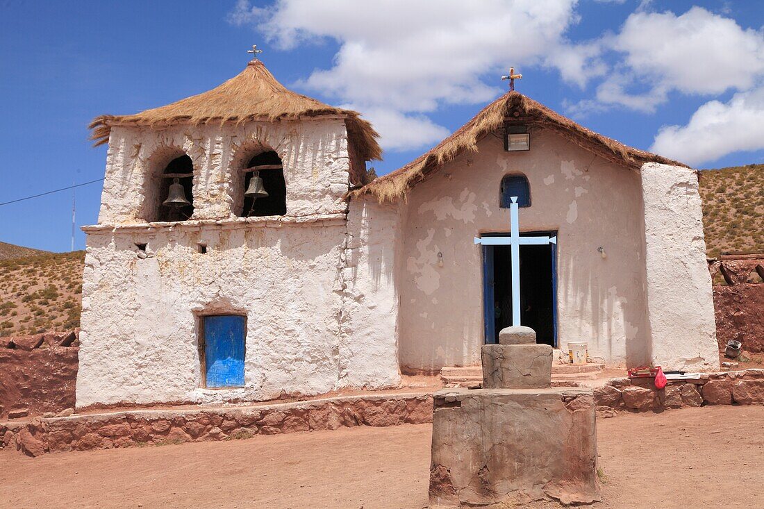 Chile, Region Antofagasta, Machuca, Dorf, Kirche.