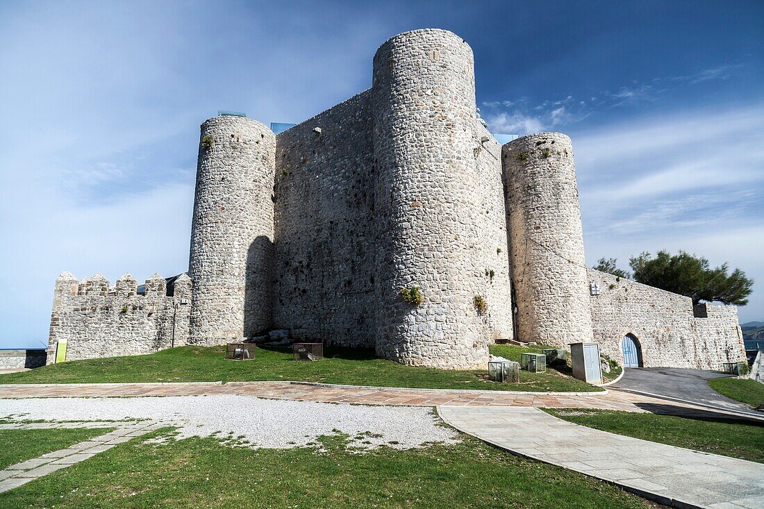 Castle of Santa Ana. Cantabrian village,north Spain.