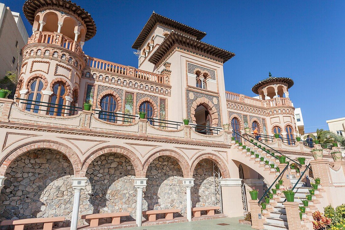 Architektur, Baudenkmal, Haus, Casa de los Navajas, Neo-Mudéjar-Stil in Torremolinos, Spanien.