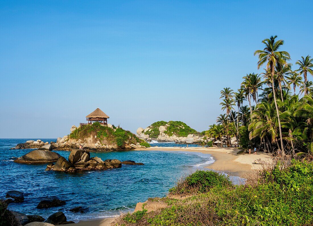 El Cabo San Juan del Guia, Tayrona National Natural Park, Magdalena Department, Karibik, Kolumbien.