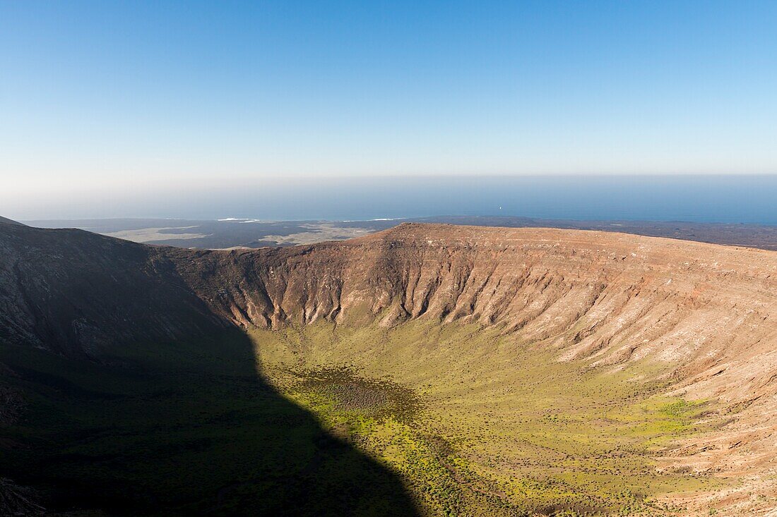 Wonderful aerial views from the white caldera. Timanfaya,Lanzarote. Spain.