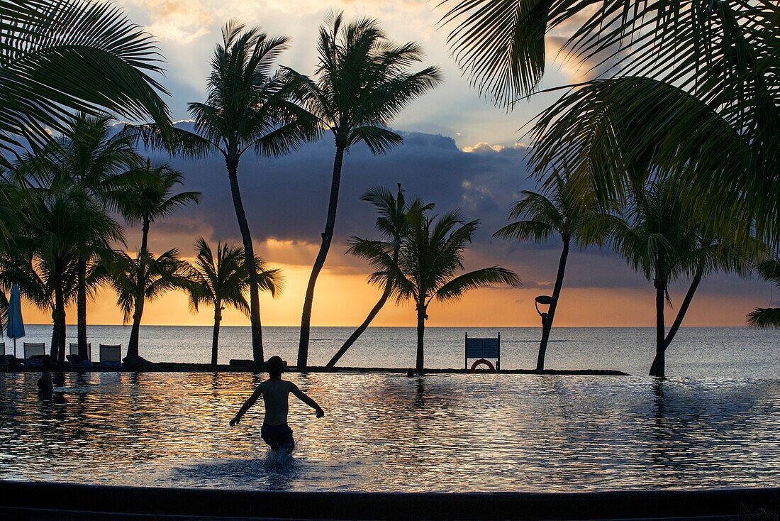 Pool of Trou aux Biches Hotel and Resort,Mauritius,Mascarenes,Indian Ocean.