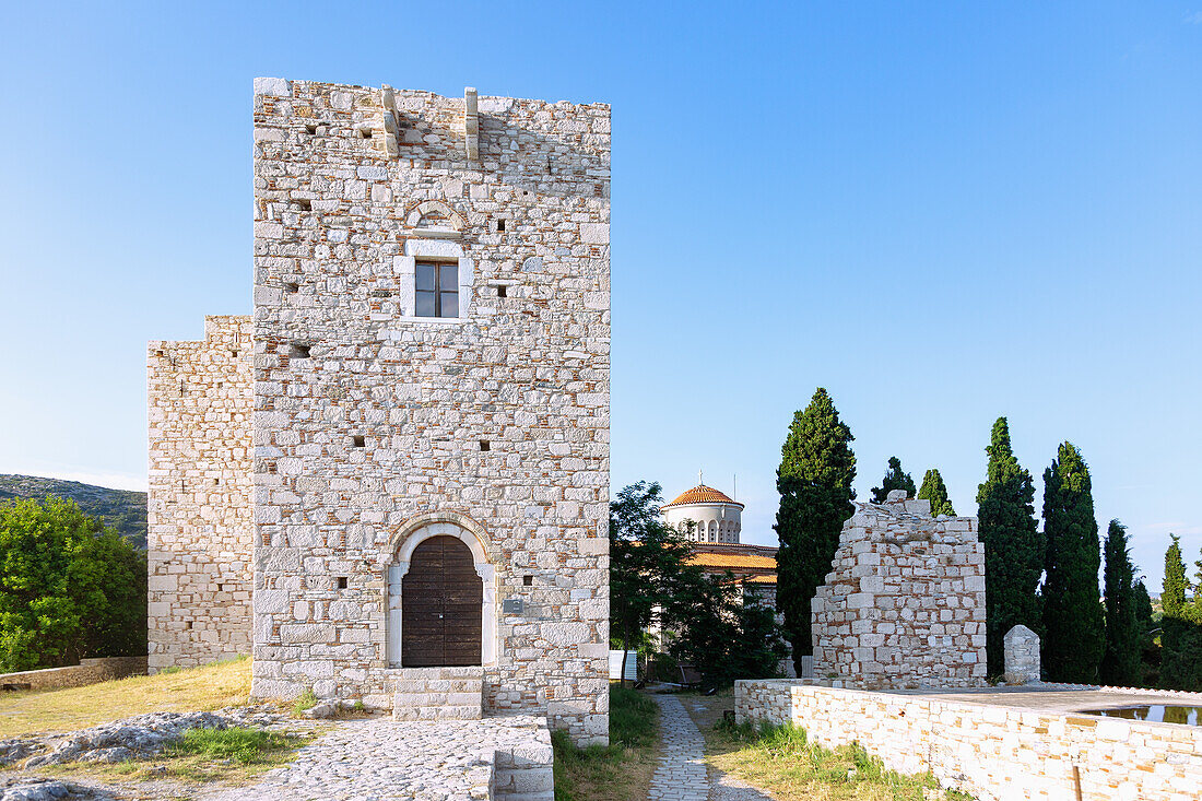 Tower of Lycourgos Logothetes, archaeological site in Pythagorion on the island of Samos in Greece