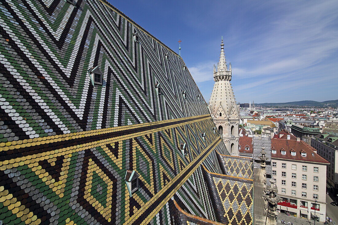 north-facing roof of St. Stephen's Cathedral, 1st District, Vienna, Austria