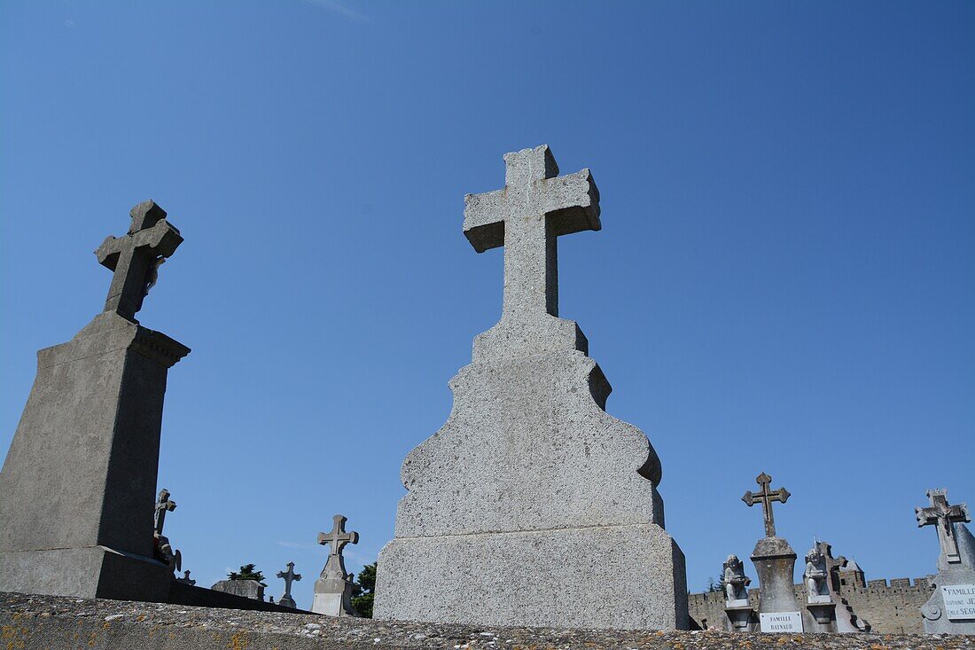 Carcassonne-Friedhof. Carcassonne. Languedoc-Roussillon, Frankreich.