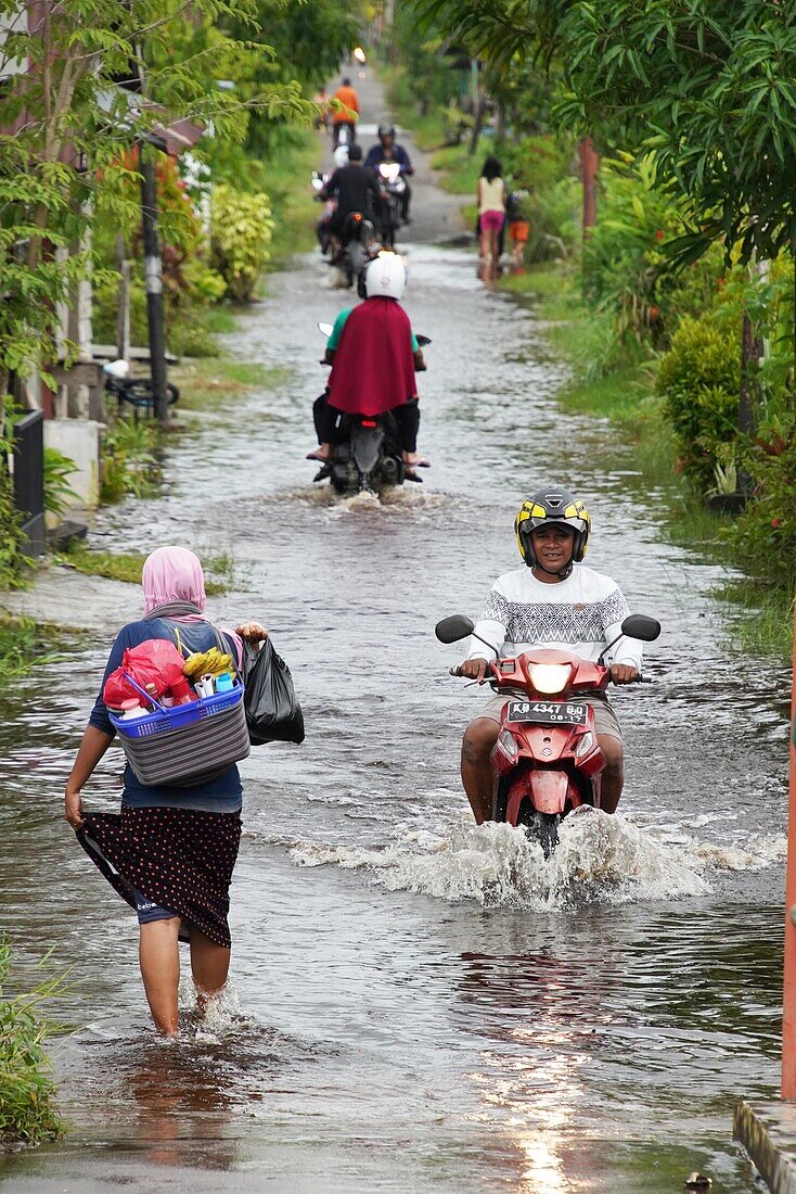 Königsflut in Kampung Mempawah, West Kalimantan, Indonesien