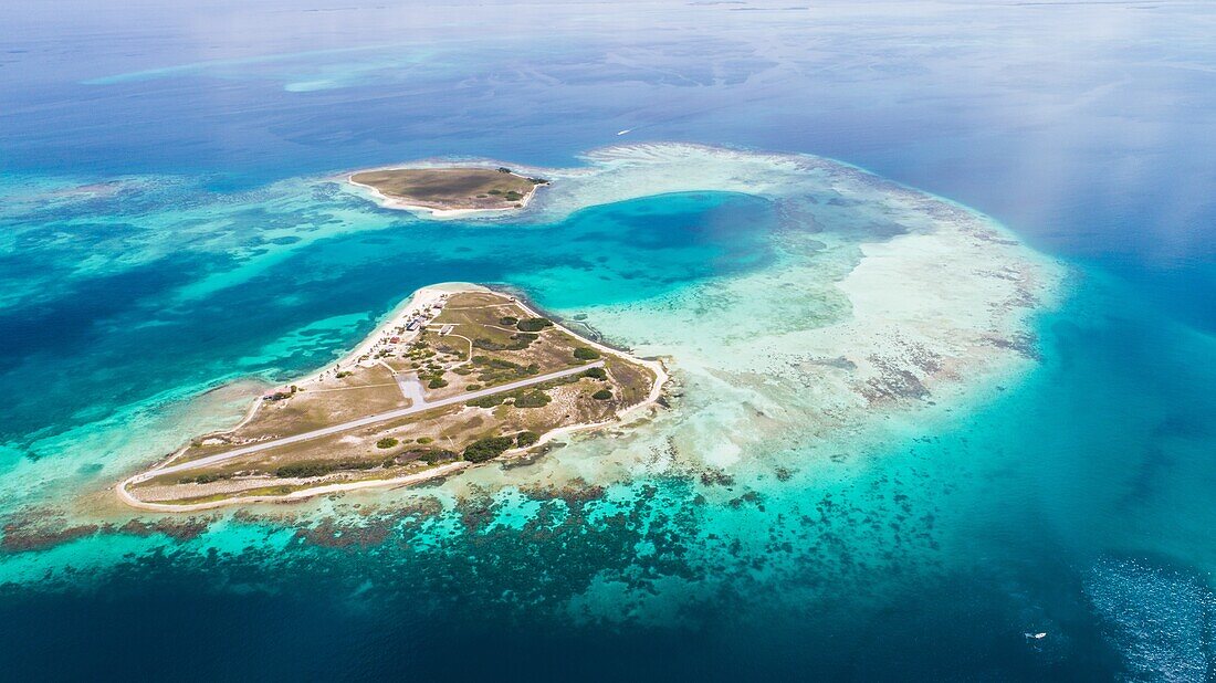 DOS MOSQUICES Aerial View Archipelago Los Roques Venezuela,Atoll.