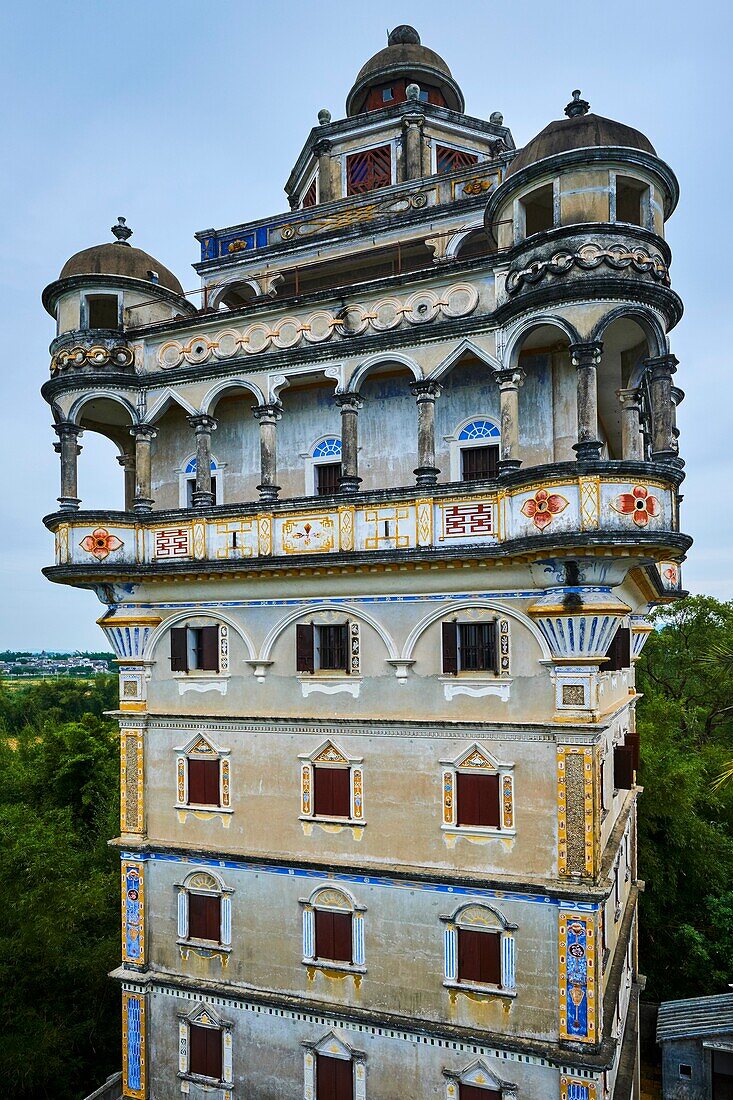 China, Guangdong, Kaiping, UNESCO-Welterbe, Dorf Jiangjiangli, die Diaolou sind mehrstöckige Wachtürme.