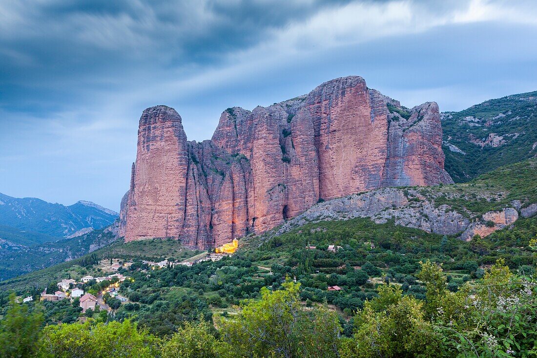 Mallos de Riglos at sunset,Riglos,La Hoya,Huesca,Spain.