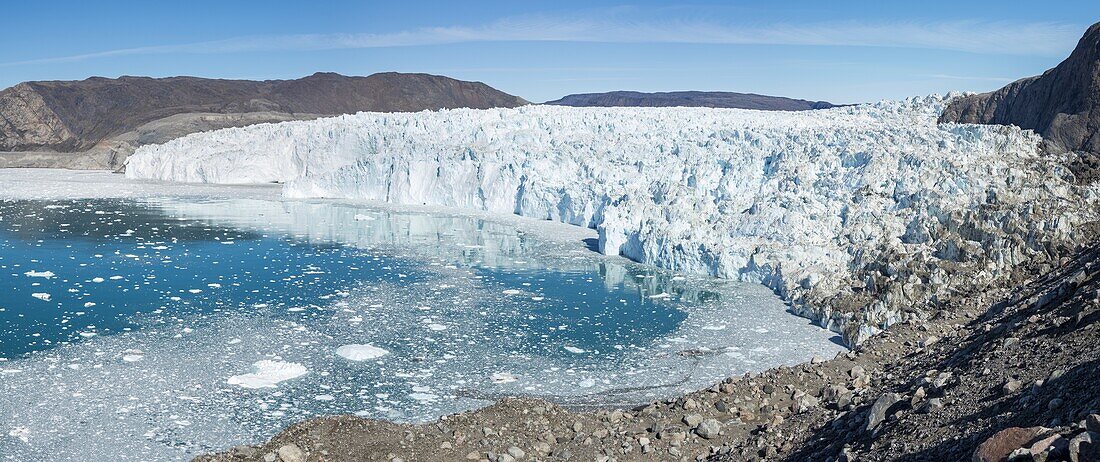 Eqip-Gletscher (Eqip Sermia oder Eqi-Gletscher) in Grönland. Polarregionen, Dänemark, August.