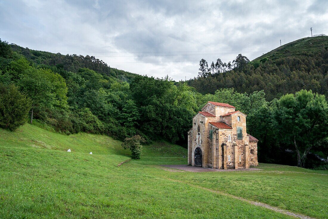 Romanesque church San Miguel de Lillo in Oviedo,Asturias,Spain.
