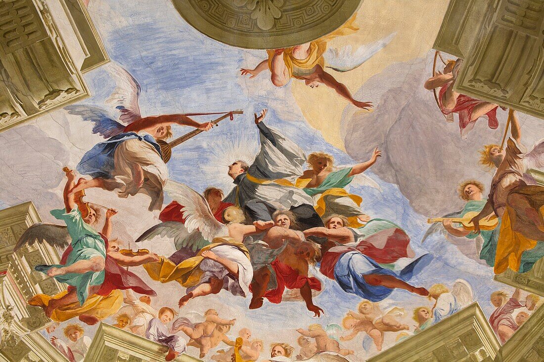 Kirche San Francesco Projekt von Giovenale Boetto und Fresken von Andrea Pozzo, Mondovi, Cuneo, Piemont, Italien, Europa