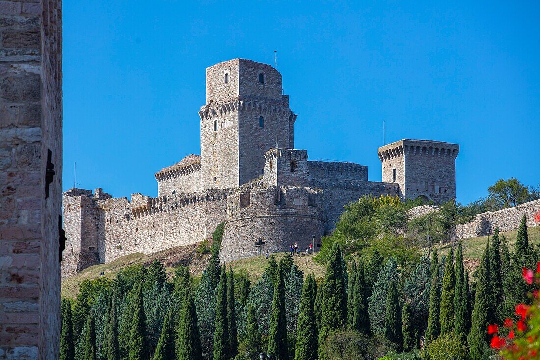 Rocca Maggiore, Assisi, UNESCO-Weltkulturerbe, Perugia, Umbrien, Italien, Europa