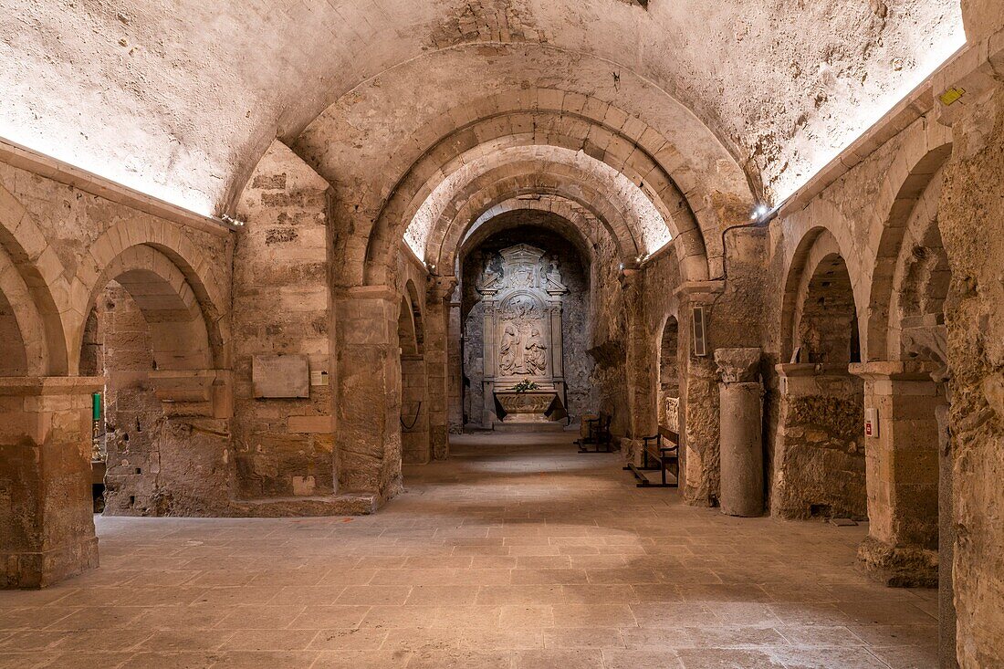 The Crypt, St. Victor's Abbey, Marseille, Provence-Alpes-Cote d'Azur, France, Mediterranean, Europe