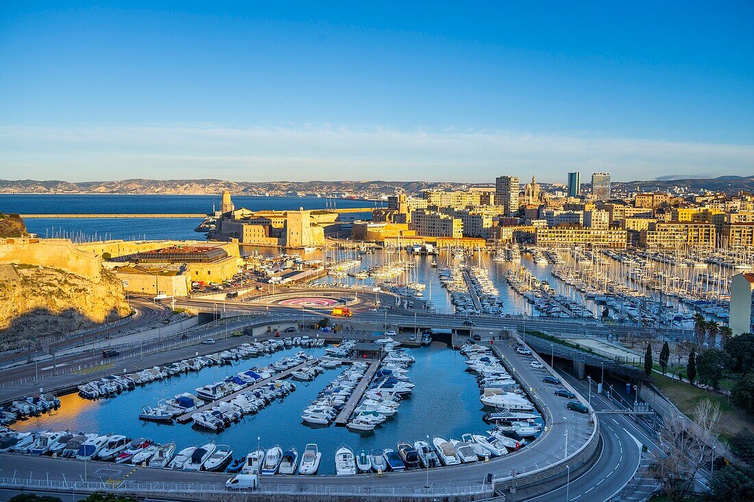 Alter Hafen, Marseille, Provence-Alpes-Cote d'Azur, Frankreich, Mittelmeer, Europa