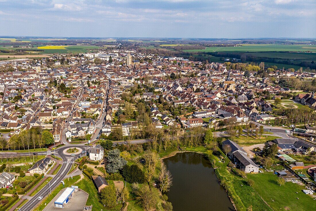 Ville De Verneuil-Sur-Avre, Vue De Drone, Eure, Normandie, Frankreich