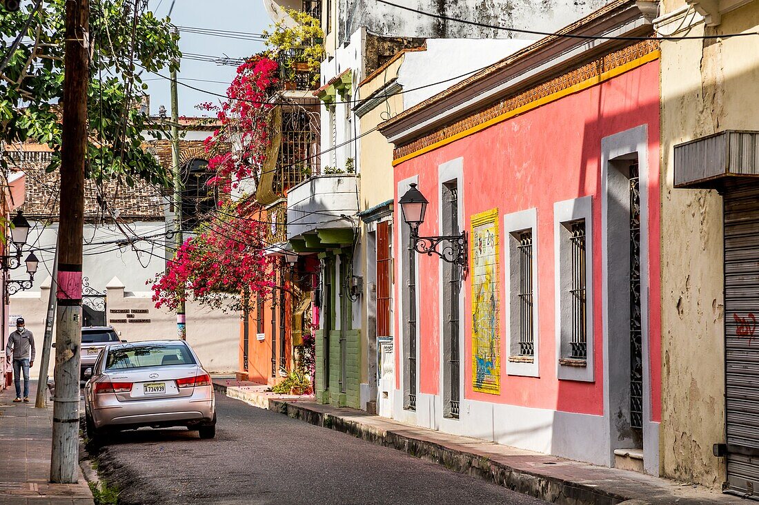 Buntes Haus, Koloniales Viertel, von der Unesco als Weltkulturerbe eingestuft, Santo Domingo, Dominikanische Republik