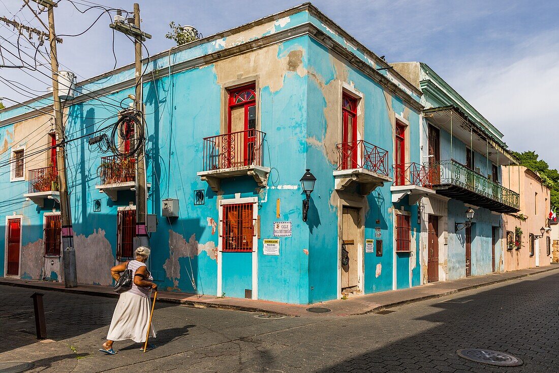 Buntes Haus, Koloniales Viertel, das von der Unesco als Weltkulturerbe eingestuft wurde, Santo Domingo, Dominikanische Republik