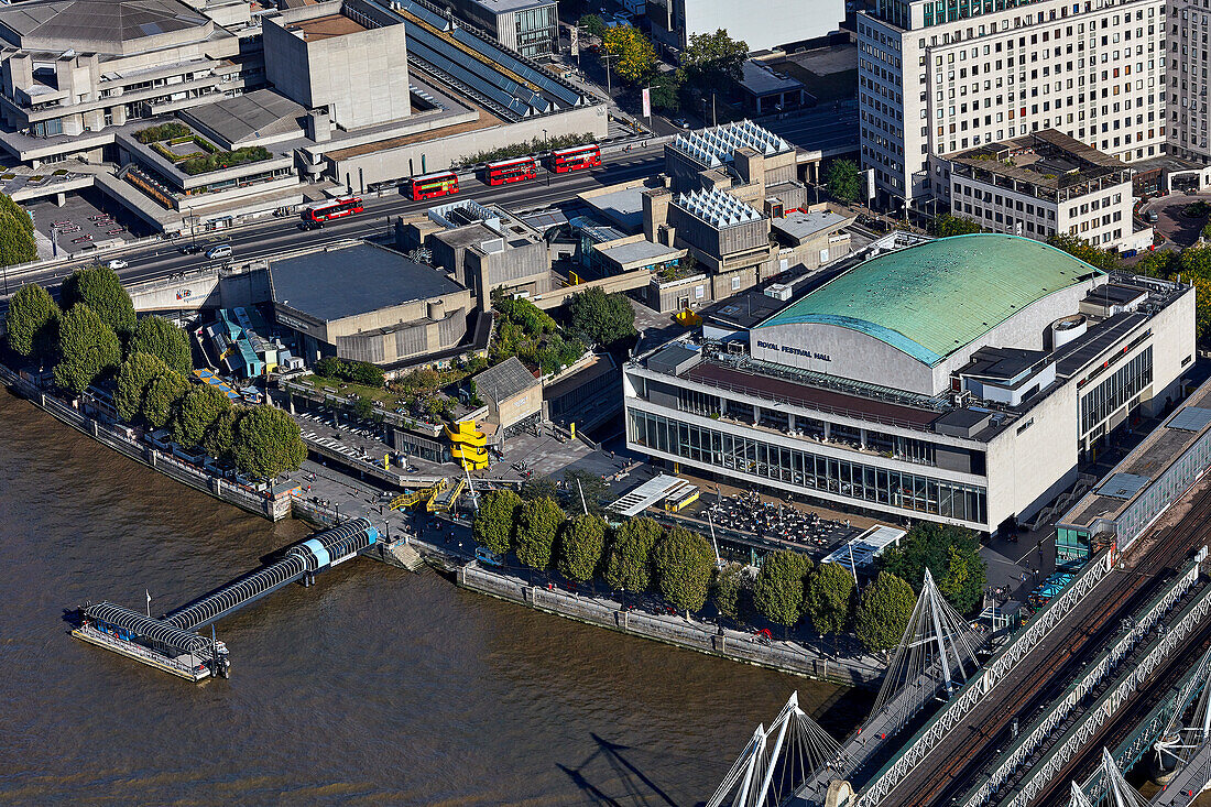 UK, London, Aerial view of Royal Festival Hall