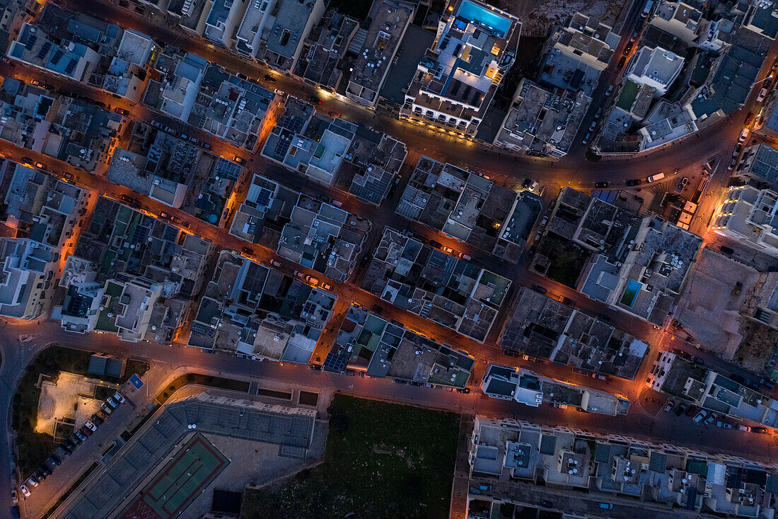 Malta, Mellieha, Aerial view of apartment buildings