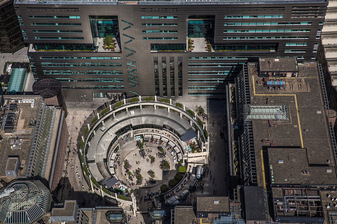 UK, London, Aerial view of Broadgate Circle