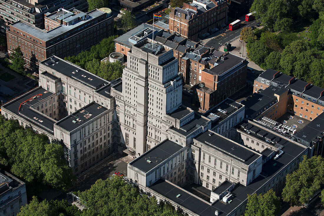 UK, London, Aerial view of Senate House Building