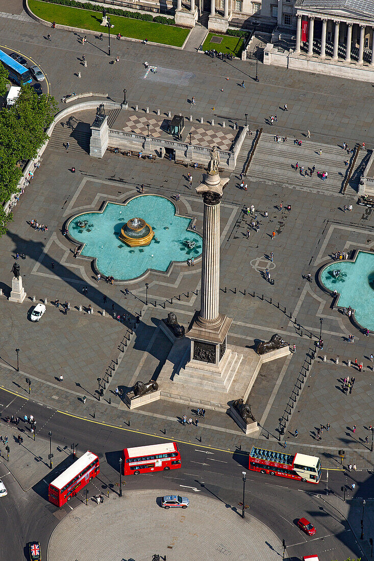 Großbritannien, London, Luftaufnahme der Nelsonsäule am Trafalgar Square