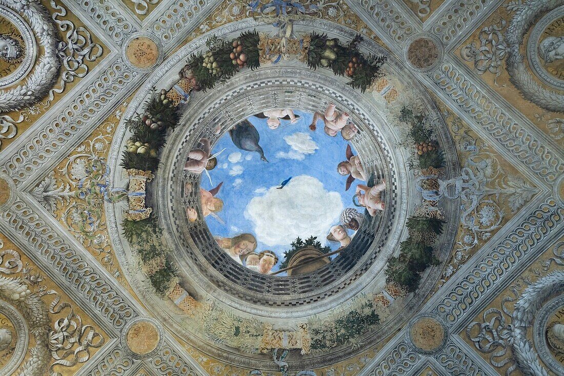 Camera degli Sposi, Fresken von Andrea Mantegna, Palazzo Ducale, UNESCO-Weltkulturerbe, Mantua, Lombardei, Italien, Europa