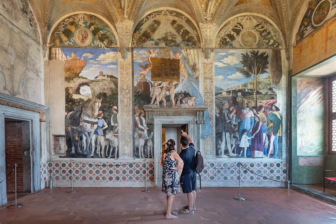 Camera Degli Sposi, Fresken von Andrea Mantegna, Palazzo Ducale, UNESCO-Weltkulturerbe, Mantua, Lombardei, Italien, Europa