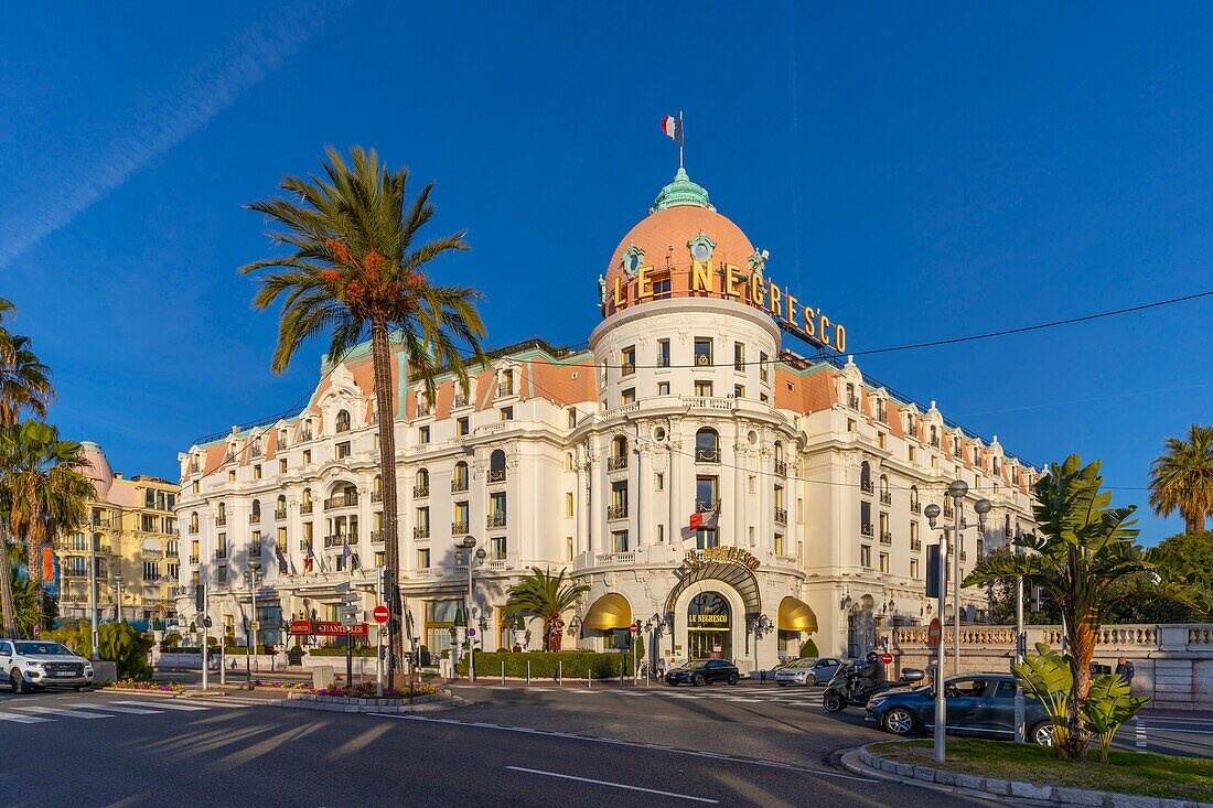 Negresco Hotel, Nizza, Alpes-Maritimes, Côte d'Azur, Provence-Alpes-Cote d'Azur, Frankreich, Mittelmeer, Europa