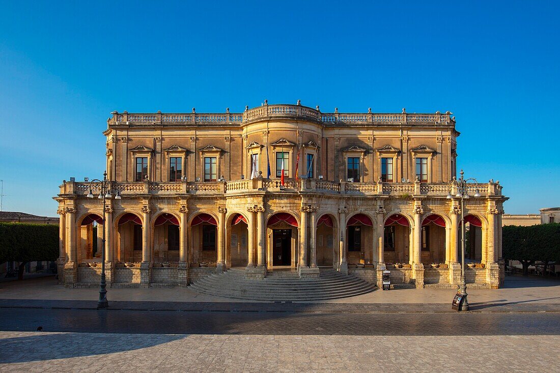 Palazzo Ducezio, UNESCO-Weltkulturerbe, Noto, Syrakus, Sizilien, Italien, Europa