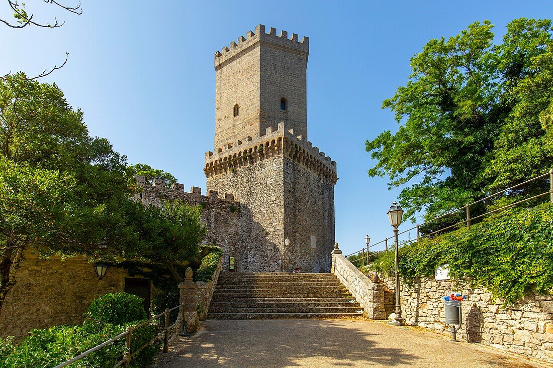 Normannische Burg, Erice, Trapani, Sizilien, Italien, Europa