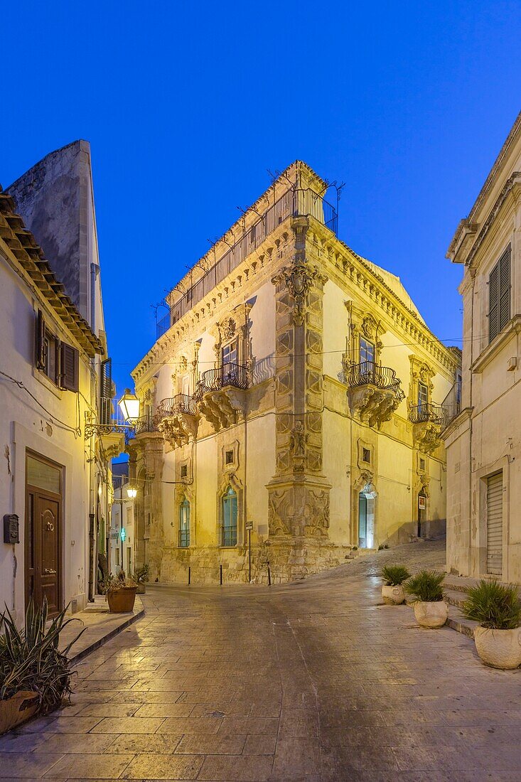 Beneventano Palace, Scicli, Val di Noto, UNESCO World Heritage Site, Ragusa, Sicily, Italy, Europe