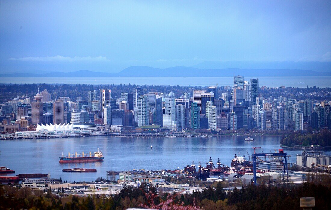 Blick auf die Downtown aus North-Vancouver, British Columbia, Kanada West