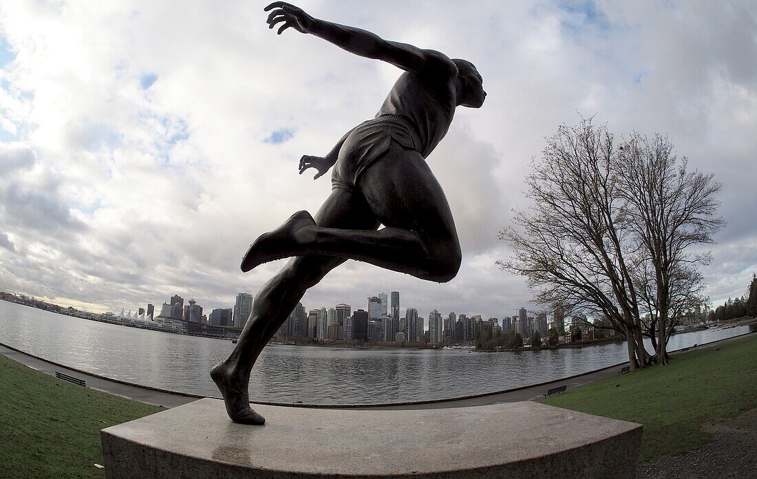 Denkmal von Harry W. Jerome im Stanley Park, Vancouver, British Columbia, Kanada West