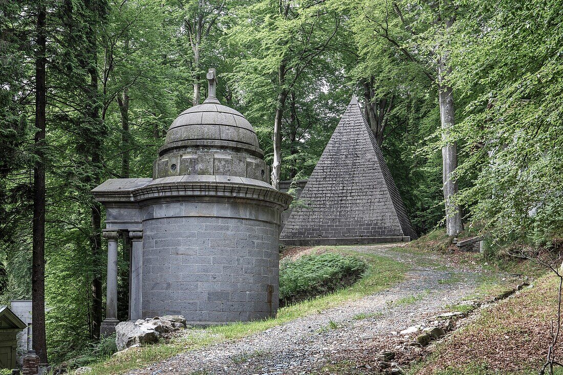 The Monumental Cemetery, Sanctuary of Oropa, Biella, Piedmont, Italy, Europe