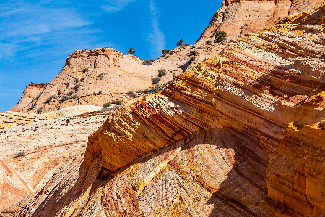 Vereinigte Staaten, Utah, Escalante, Sandsteinstruktur in der Schlitzschluchtwand