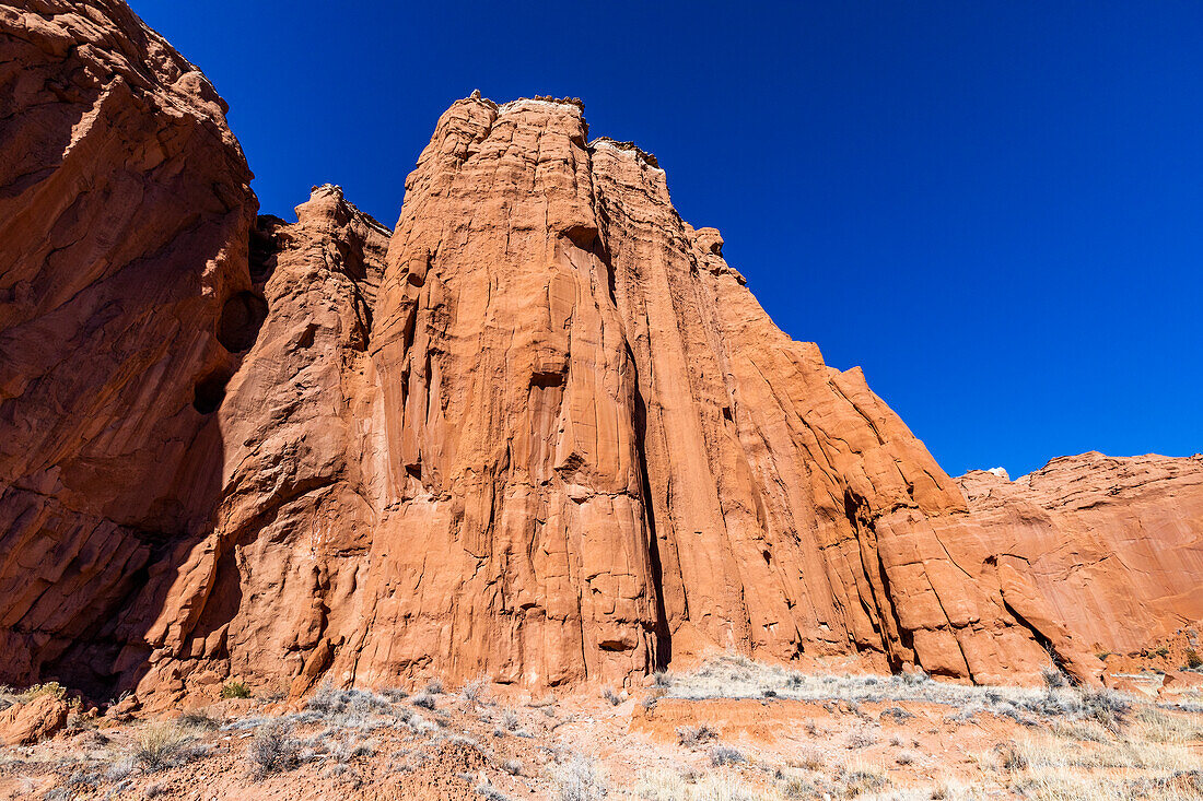 USA, Utah, Escalante, Sandsteinschichten im Canyon