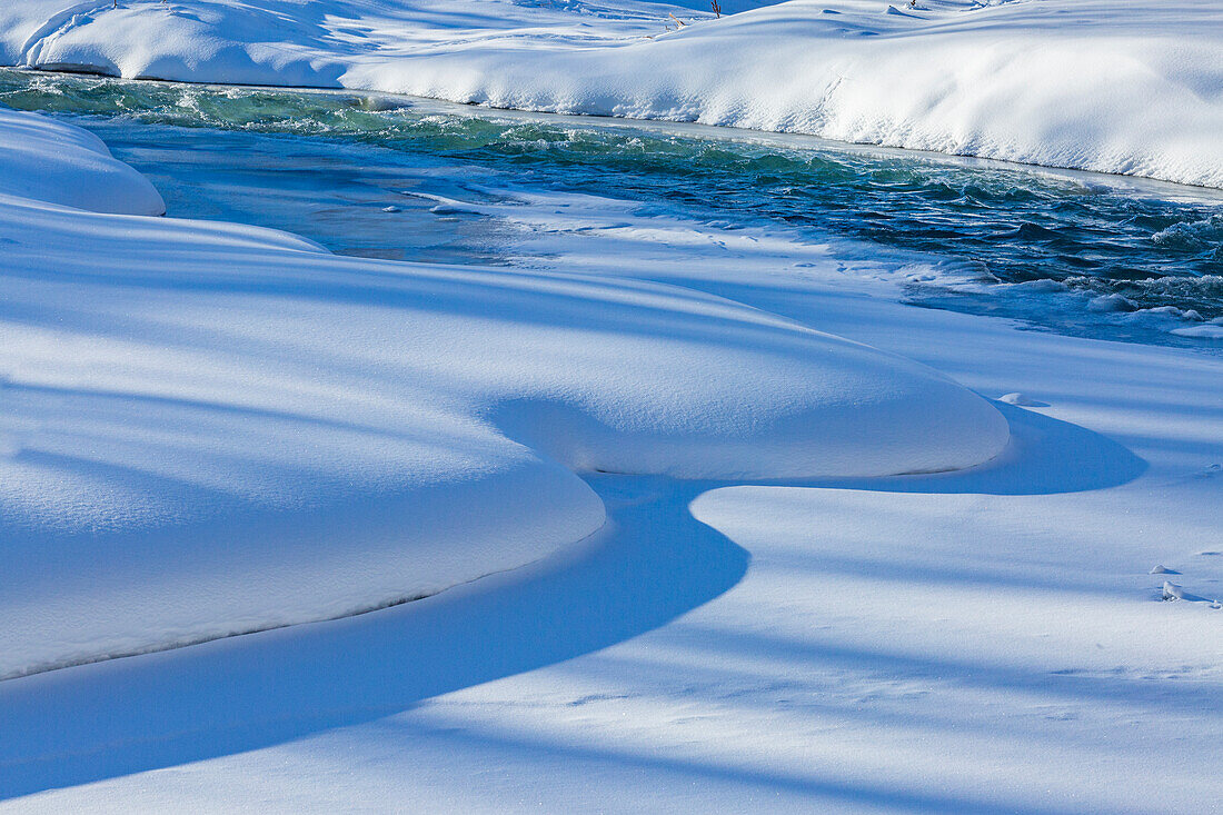 Vereinigte Staaten, Idaho, Bellevue, Eis und Schnee am Big Wood River