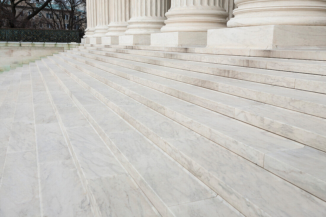 USA, DC, Washington, Marble stairs of US Supreme Court
