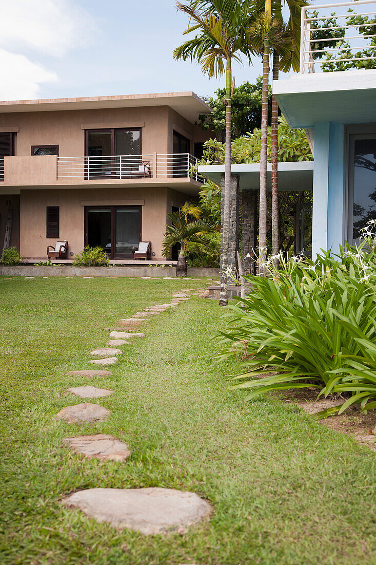 Cambodia, Stone path in hotel