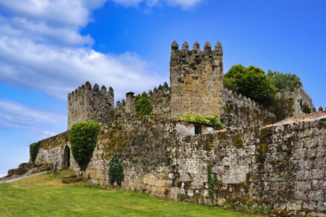 Treason's Gate und Wälle, Schloss Trancoso, Serra da Estrela, Centro, Portugal, Europa
