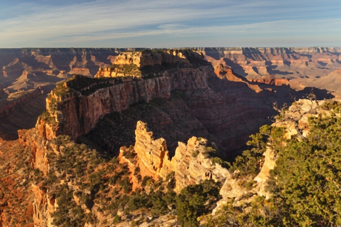 Blick vom Cape Royal, North Rim, Grand Canyon National Park, UNESCO-Weltkulturerbe, Arizona, Vereinigte Staaten von Amerika, Nordamerika