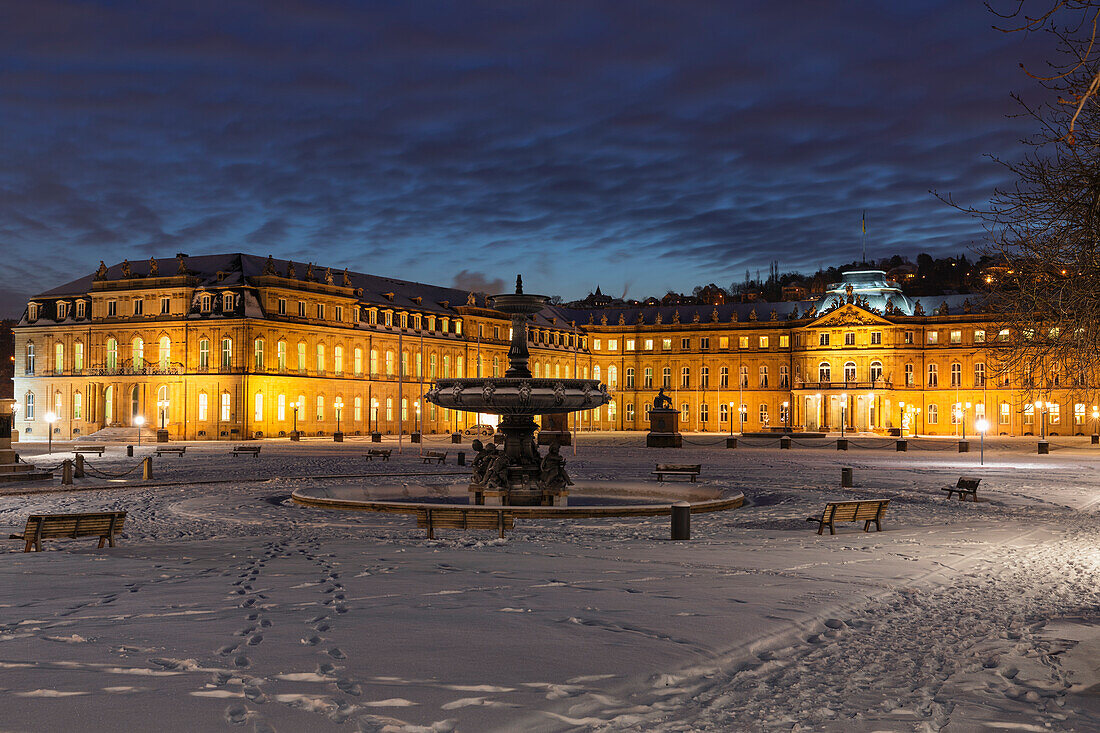 Neues Schloss am Schlossplatz Square, Stuttgart, Neckartal, Baden-Württemberg, Deutschland, Europa