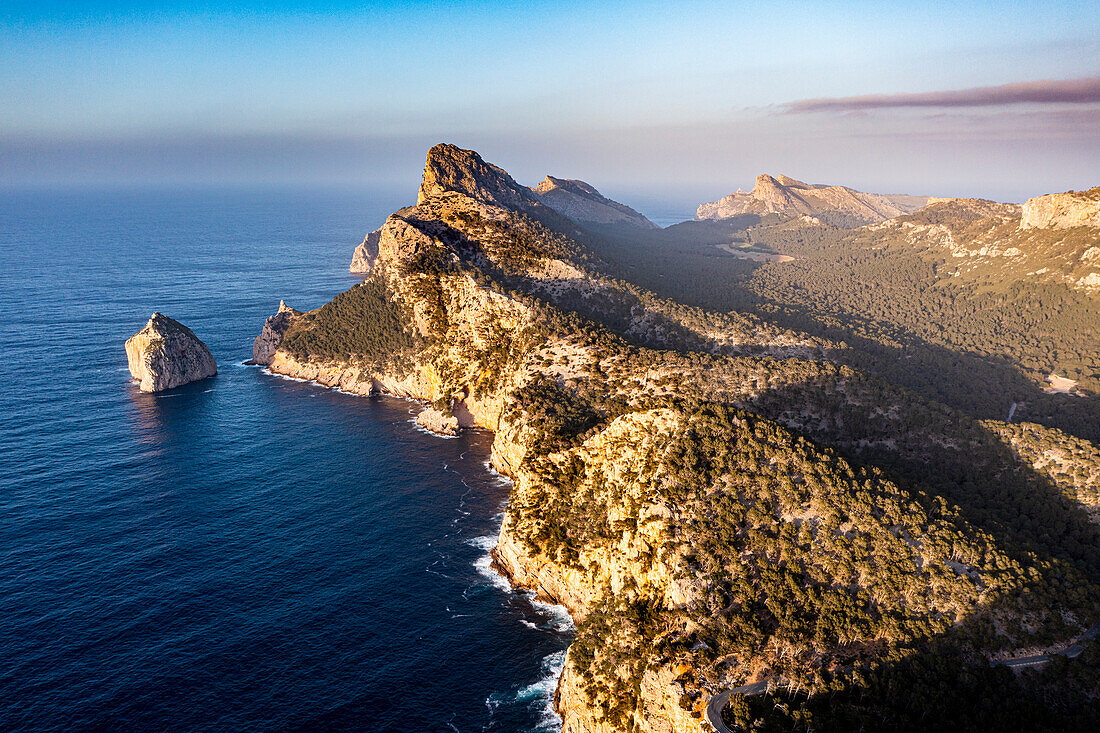Luftaufnahme des Cap de Formentor, Mallorca, Balearen, Spanien, Mittelmeer, Europa