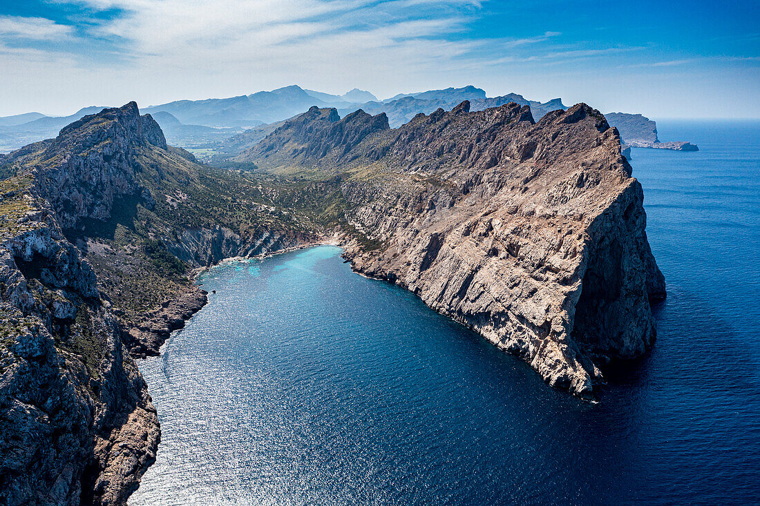 Luftaufnahme des Cap de Formentor, Mallorca, Balearen, Spanien, Mittelmeer, Europa